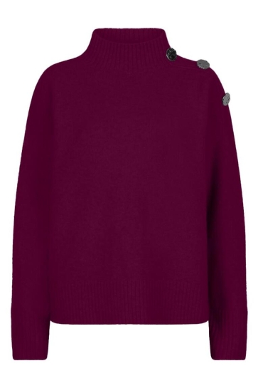 EsQualo SWEATER SHOULDER BUTTONS W25 07722 740 maroon