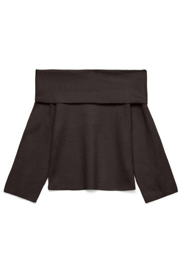 Vero Moda VMARIES LS OFFSHOULDER PULLOVER BF 10331910 CHOCOLATE TORTE