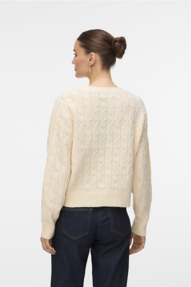 Vero Moda ecru dames trui | Model achteraanzicht