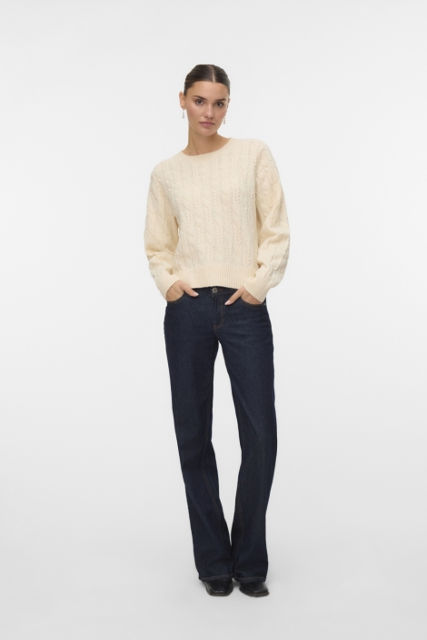 Vero Moda ecru dames trui | Model vooraanzicht