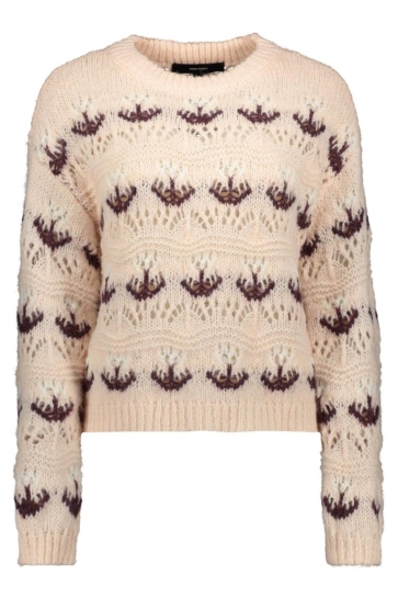 Vero Moda VMIDELLE LS O-NECK PULLOVER 10334856 Pink Dogwood/W. WINETASTING