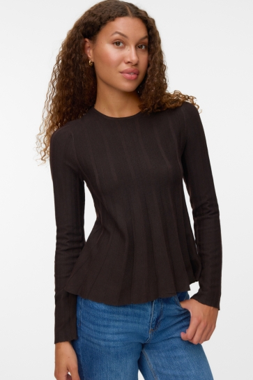 Vero Moda Trui VMLANA LS O-NECK PULLOVER 10334805 Chocolate Torte