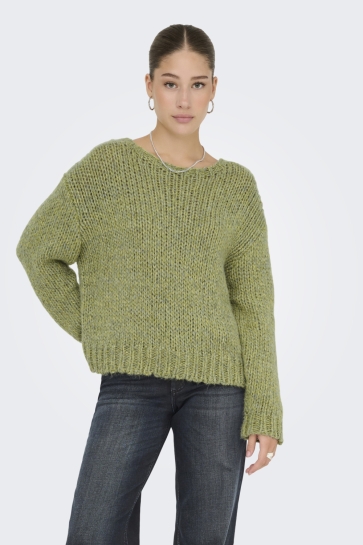 Only Trui ONLMILLE LS O-NECK KNT 15358518 Camping Grear/Peat Moss