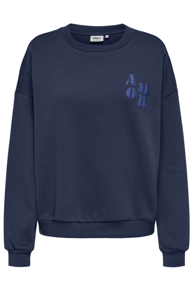 Only blauwe dames sweater | Vooraanzicht
