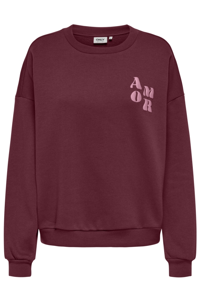 Only bordeaux dames sweater | Vooraanzicht