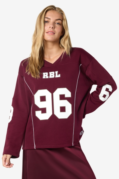 Noisy may bordeaux dames sweater | Model vooraanzicht