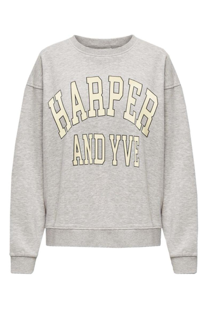 Harper & Yve grijze dames sweater | Vooraanzicht