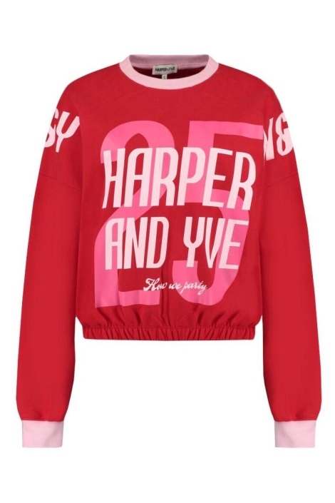 Harper & Yve rode dames sweater | Vooraanzicht