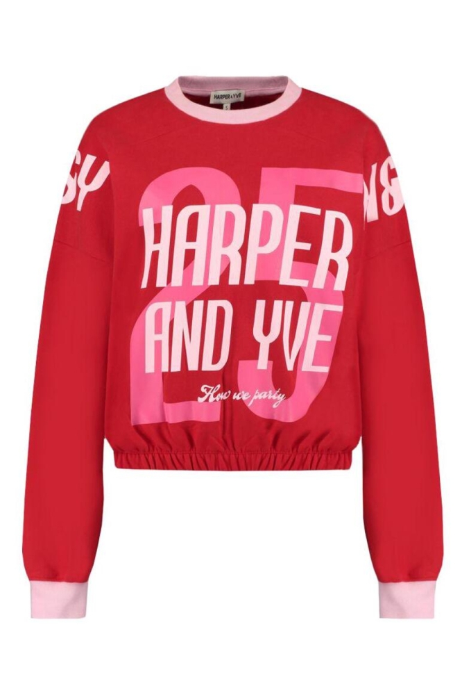Harper & Yve rode dames sweater | Vooraanzicht