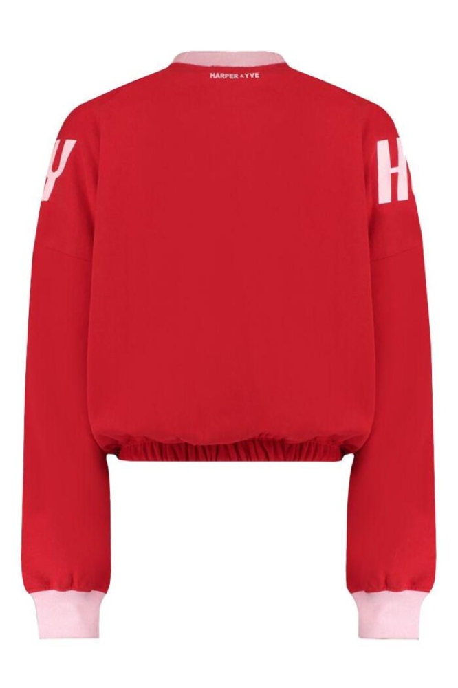 Harper & Yve rode dames sweater | Achteraanzicht
