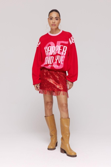 Harper & Yve rode dames sweater | Model