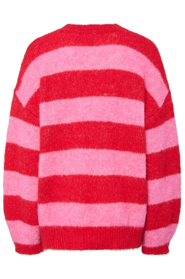 Pieces PCRASMINE LS ONECK KNIT PWP BC 17162165 Savvy Red/Wild Orchid