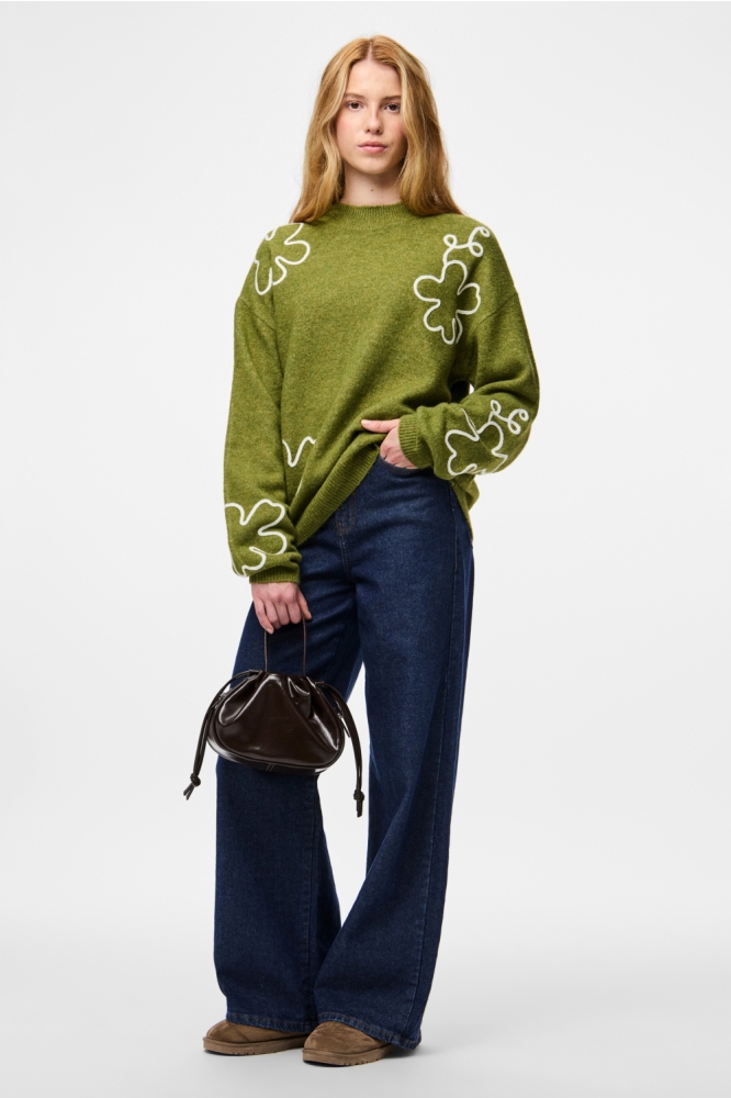 Pieces groene dames trui | Model