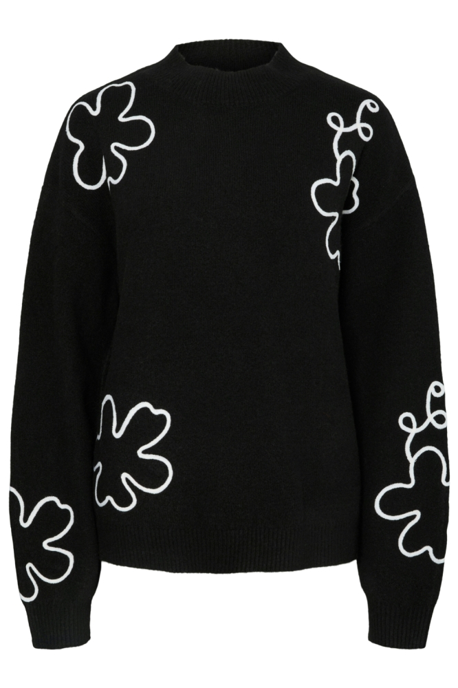 Pieces zwarte dames trui | Vooraanzicht