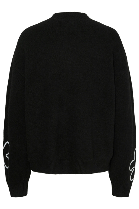 Pieces zwarte dames trui | Achteraanzicht