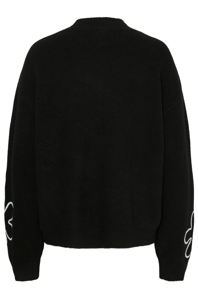 Pieces zwarte dames trui | Achteraanzicht