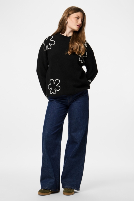Pieces zwarte dames trui | Model