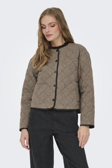 Jacqueline de Yong Jas JDYEMERY L/S QUILTED SHACKET WVN 15361206 TOASTED COCONUT/CHOCOLATE