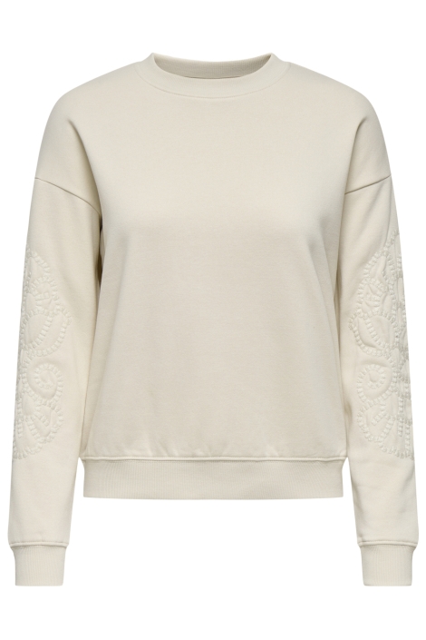 Jacqueline de Yong beige dames sweater | Vooraanzicht