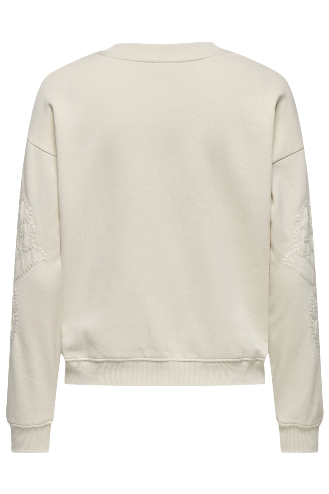 Jacqueline de Yong beige dames sweater | Achteraanzicht