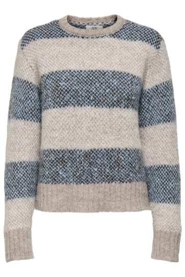 Jacqueline de Yong Trui JDYZOEY LIFE L/S O-NECK JACQ PULL K 15361010 Taupe Gray/SURF THE WEB
