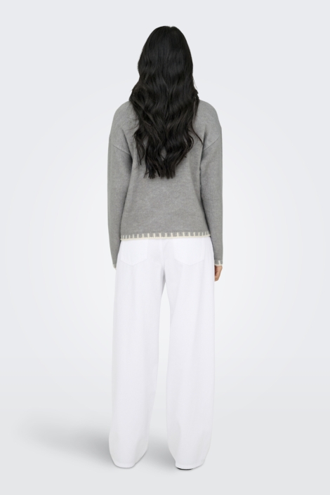 Jacqueline de Yong grijze dames trui | Model