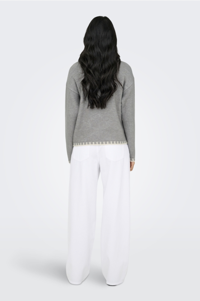 Jacqueline de Yong grijze dames trui | Model