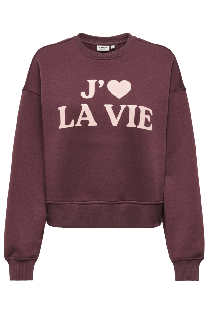 Only bordeaux dames sweater | Vooraanzicht