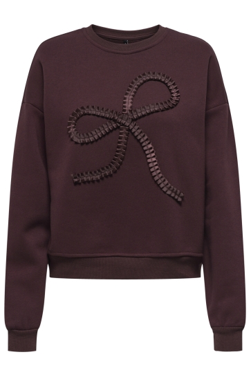 Only Trui ONLELISANNA O-NECK BOX SWT 15363821 DECADENT CHOCOL/BOW