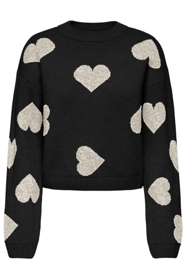 Only ONLHAPPIE LS PULLOVER KNT 15359168 Black/Birch/Full