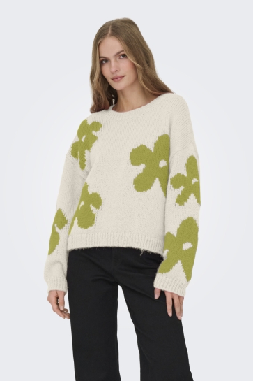 Only ONLBOOTLE LIFE LS FLOWER O-NECK KNT 15361111 BABY`S BREATH/CAMPING GEAR