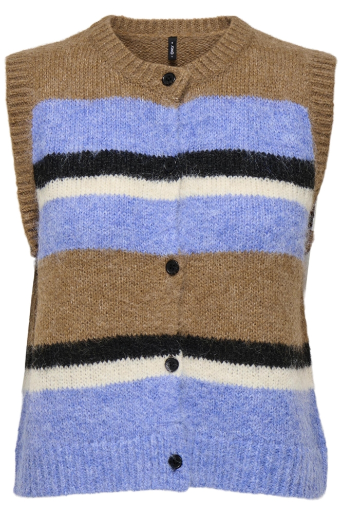 Only bruine dames gilet | Vooraanzicht