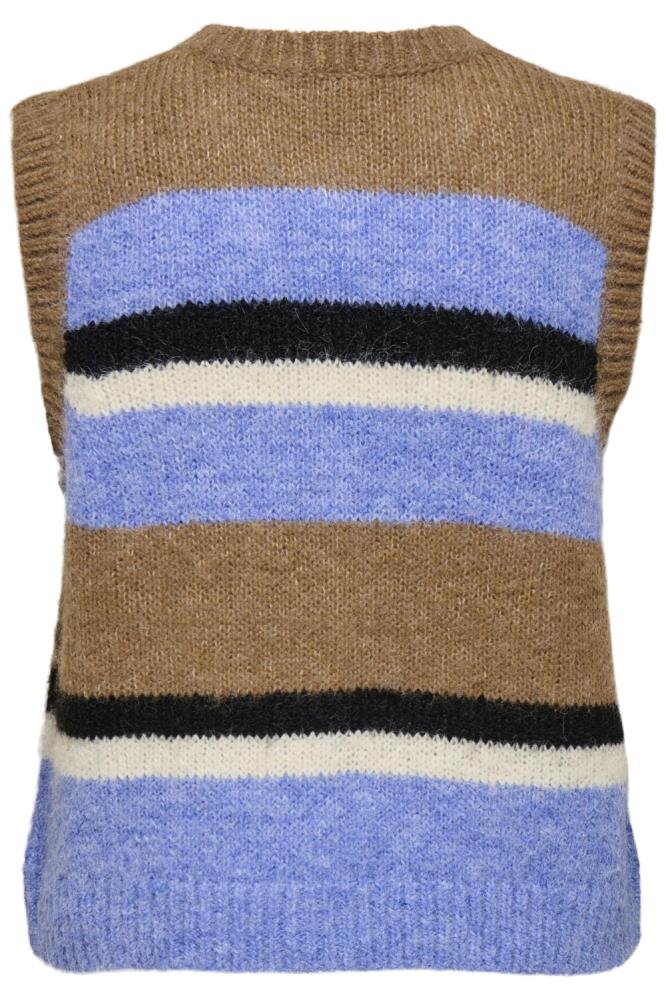 Only bruine dames gilet | Achteraanzicht