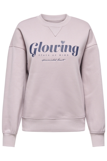 Only Trui ONLSOFIA L/S WORD O-NECK SWT 15329876 BURNISHED LILAC/GLOWING