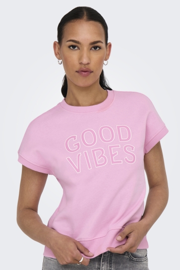 Only Trui ONLJULIETTE S/S CS SWT 15355426 PINK FROSTING/GOOD VIBES