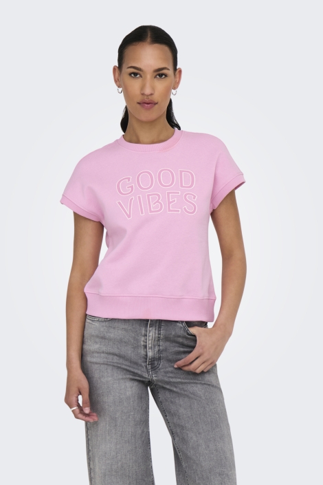Only roze dames sweater | Model vooraanzicht