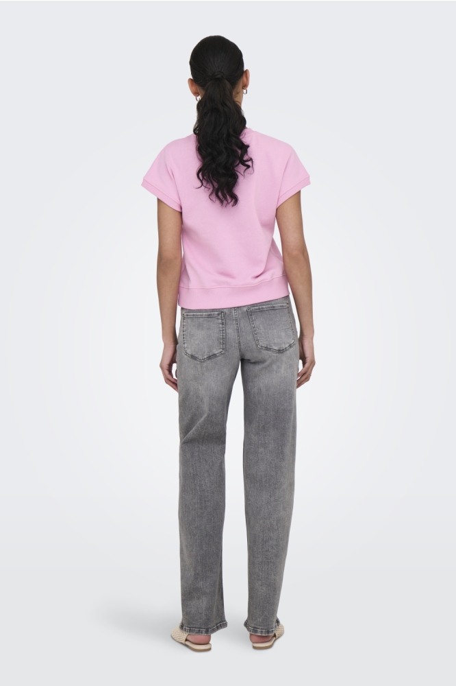 Only roze dames sweater | Model achteraanzicht