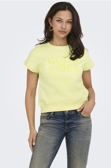 Only Trui ONLJULIETTE S/S CS SWT 15355426 WAX YELLOW/GOOD VIBES
