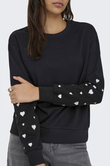 Jacqueline de Yong zwarte dames sweater | Close up