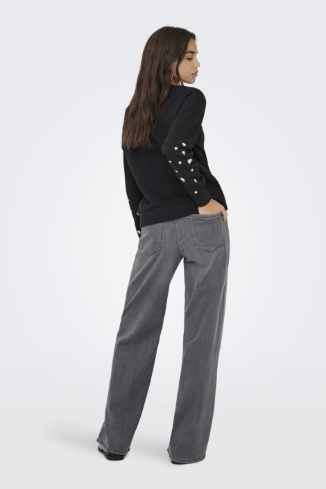 Jacqueline de Yong zwarte dames sweater | Model