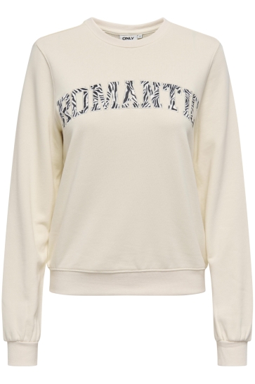 Only Trui ONLFREDERIKKA L/S PRINT BOX UB SWT 15352623 Antique White/Romantic