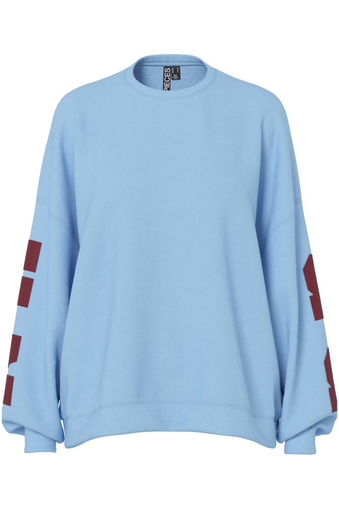 Pieces blauwe dames sweater | Vooraanzicht