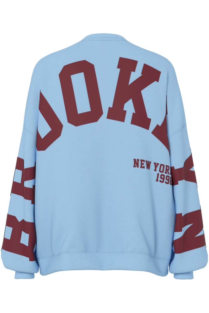 Pieces blauwe dames sweater | Achteraanzicht