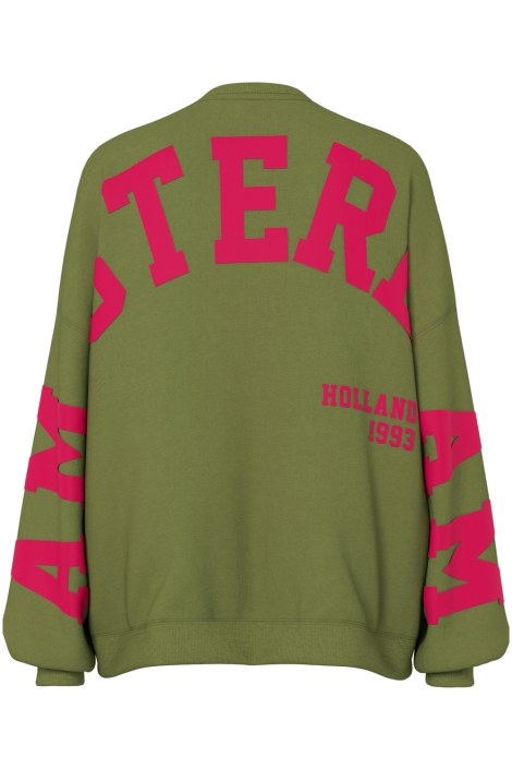 Pieces groene dames sweater | Achteraanzicht