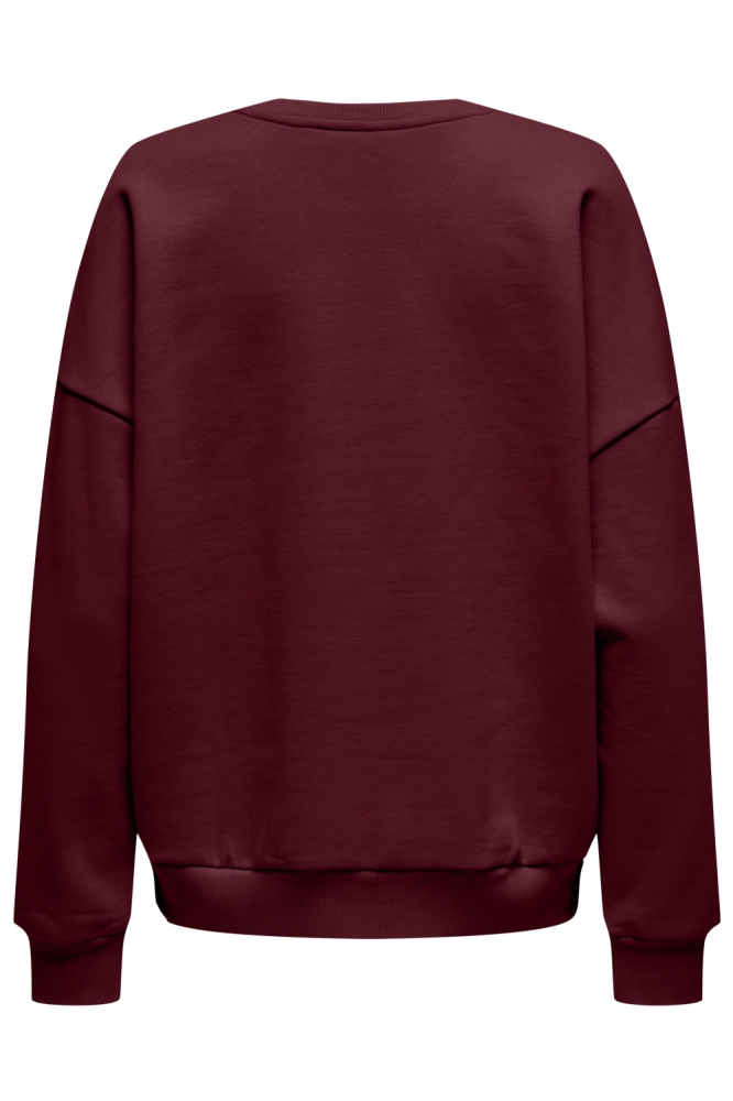 Only bordeaux dames sweater | Achteraanzicht