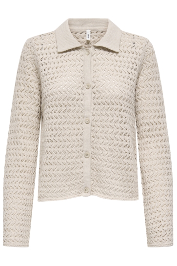 Only Vest ONLLULI LS STRUCTURE POLO BUTTON KN 15360739 Pumice Stone
