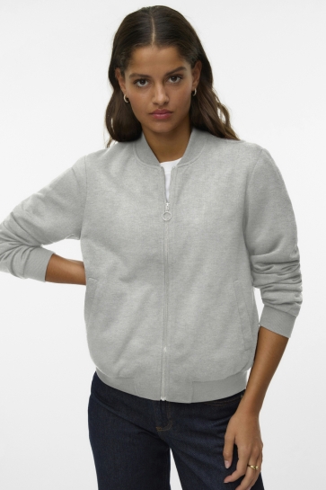 Vero Moda VMKIMIKO LS SHORT JERSEY BOMBER NOO 10331961 LIGHT GREY MELANGE