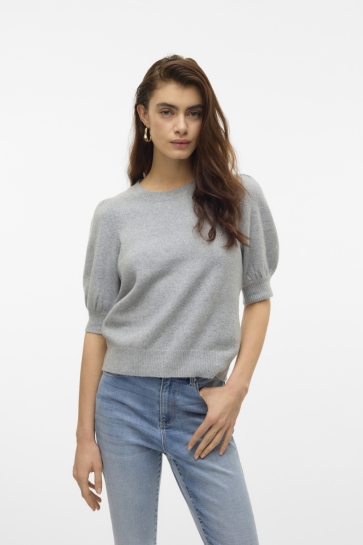 Vero Moda Trui VMDOFFY 2/4 O-NECK PULLOVER GA NOOS 10278313 LIGHT GREY MELANGE