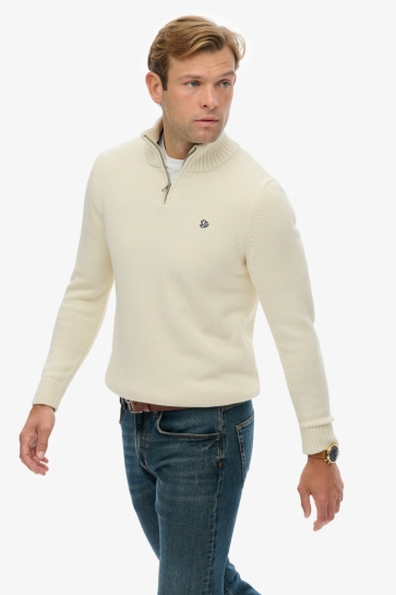 Superdry COTTON HALF ZIP KNIT M6110706A CREAM
