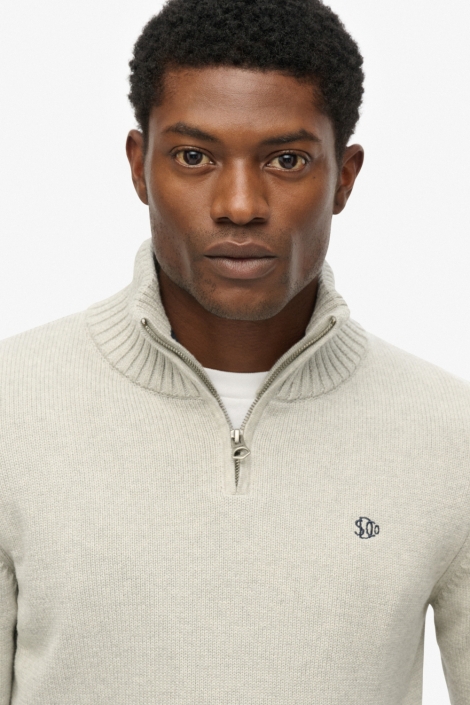 Superdry grijze heren trui | Close up